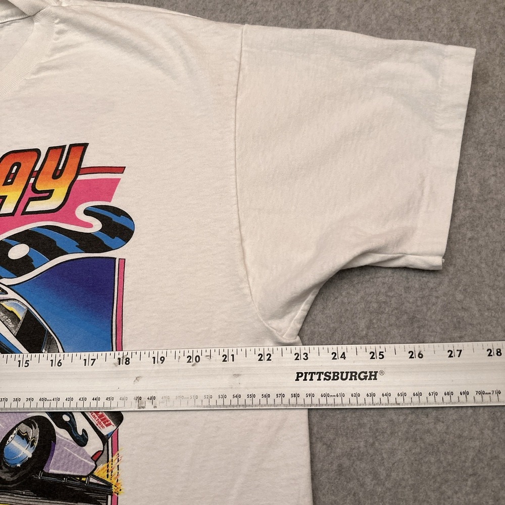 VTG Danny O'Day Wheelstander Racing T-Shirt Adult XL White FEAR THIS '34 Ford - Picture 8 of 10